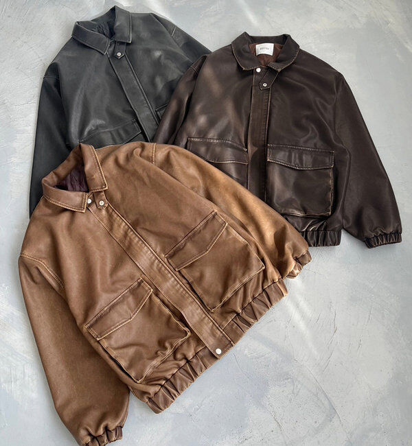  「フェイクレザージャケット」|ダウンベスト・ベスト|