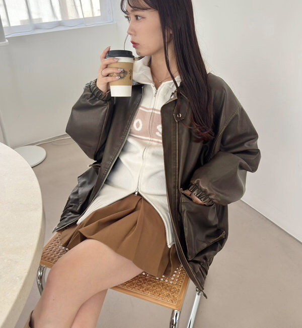  「フェイクレザージャケット」|ダウンベスト・ベスト|