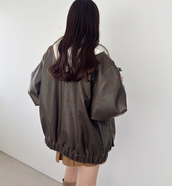  「フェイクレザージャケット」|ダウンベスト・ベスト|