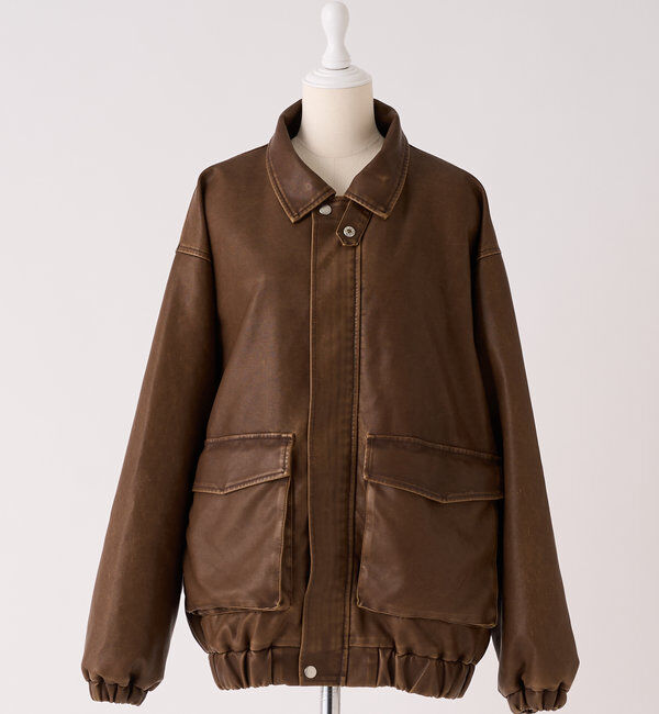  「フェイクレザージャケット」|ダウンベスト・ベスト|