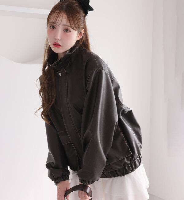  「フェイクレザージャケット」|ダウンベスト・ベスト|