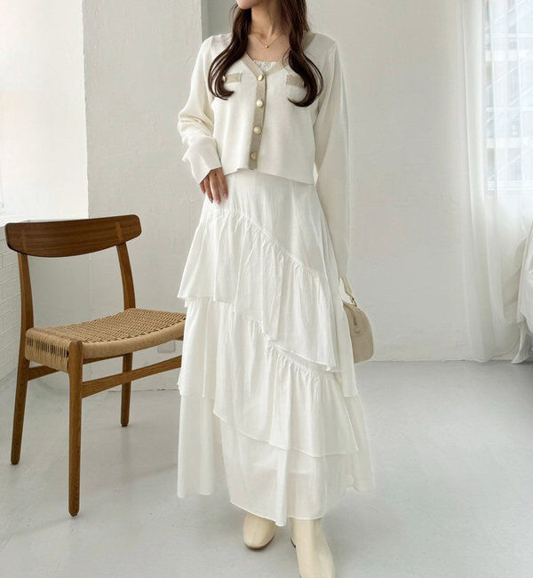  「配色ラメニットカーディガン」|ニット・セーター|