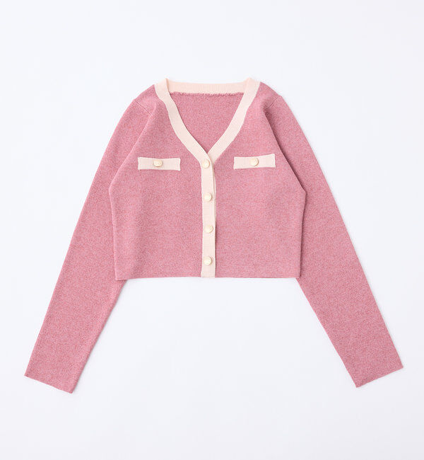  「配色ラメニットカーディガン」|ニット・セーター|