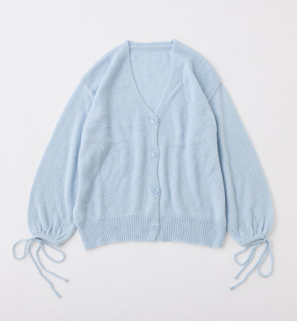  「袖リボンロングカーディガン」|ニット・セーター|