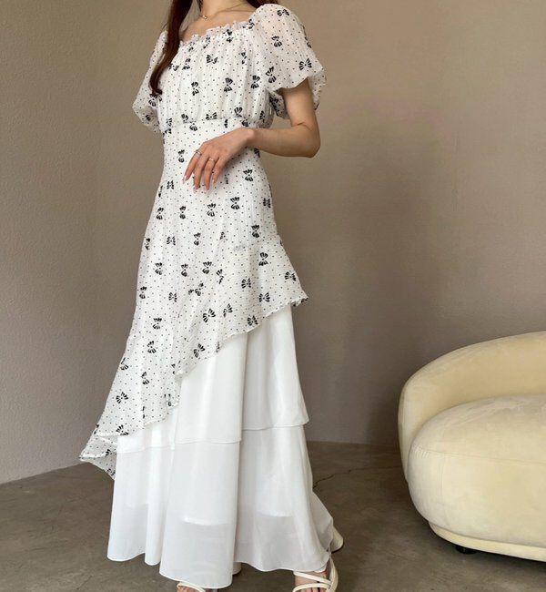  「【Black collection】イレヘムティアードロングワンピース」|ワンピース|