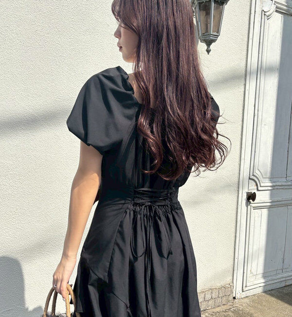  「【Black collection】イレヘムティアードロングワンピース」|ワンピース|