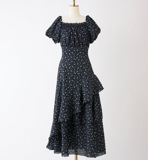  「【Black collection】イレヘムティアードロングワンピース」|ワンピース|