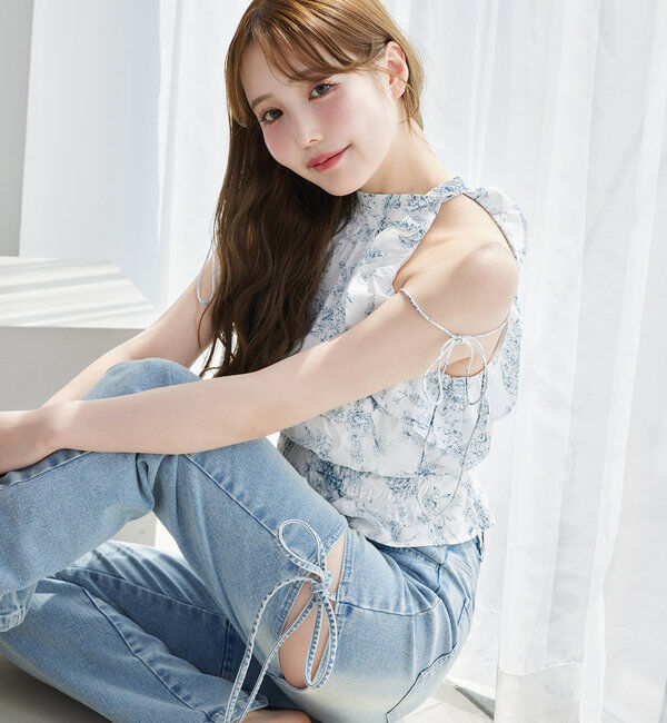  「サイドあき美脚ストレッチデニム」|その他|