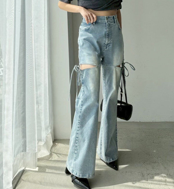  「サイドあき美脚ストレッチデニム」|その他|