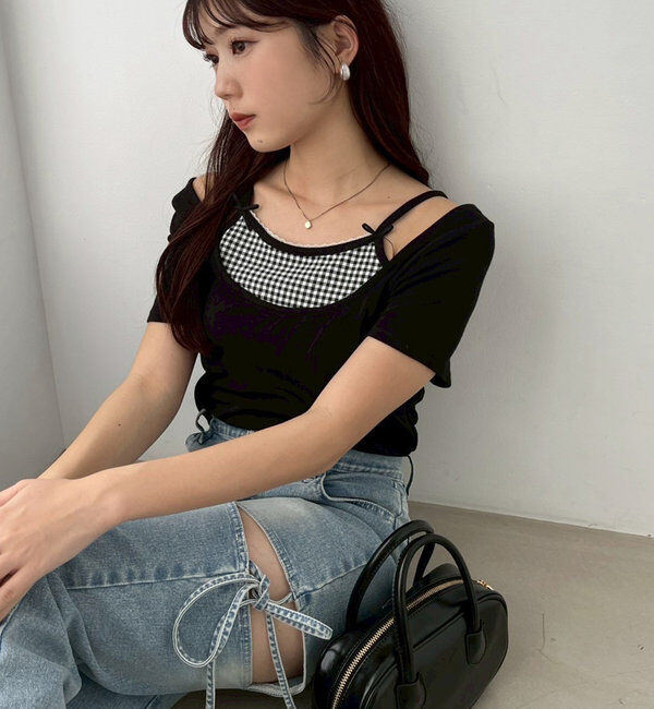  「サイドあき美脚ストレッチデニム」|その他|