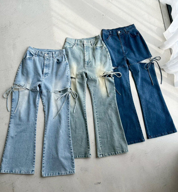  「サイドあき美脚ストレッチデニム」|その他|