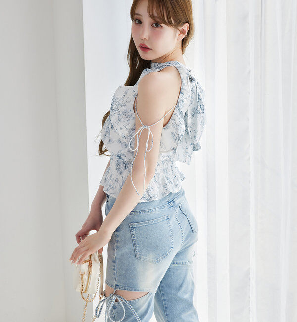  「サイドあき美脚ストレッチデニム」|その他|