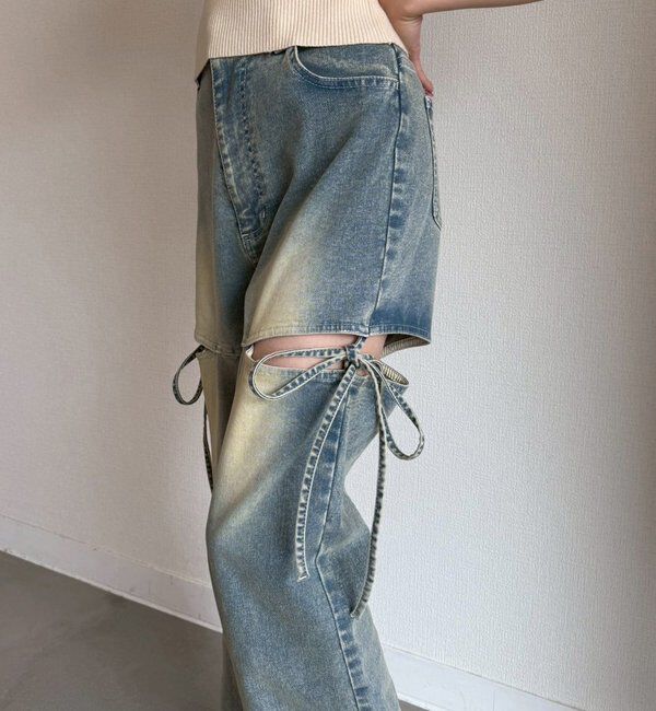  「サイドあき美脚ストレッチデニム」|その他|