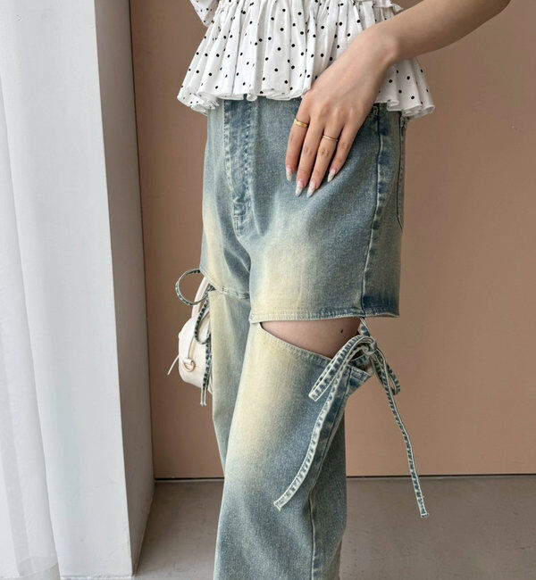  「サイドあき美脚ストレッチデニム」|その他|