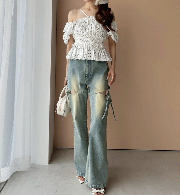  「サイドあき美脚ストレッチデニム」|その他|