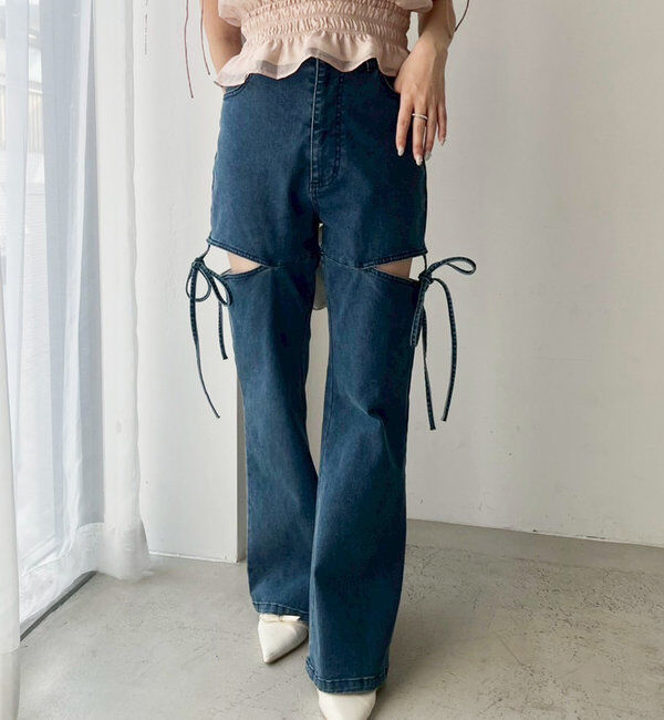  「サイドあき美脚ストレッチデニム」|その他|