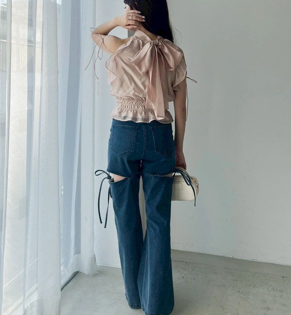  「サイドあき美脚ストレッチデニム」|その他|