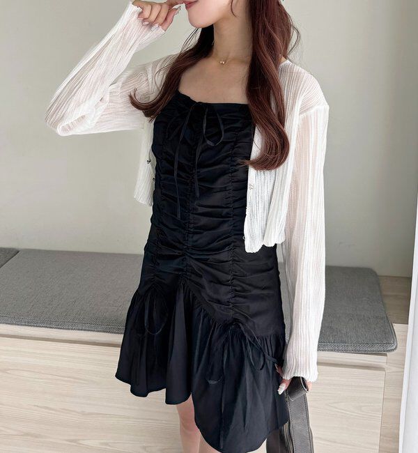  「ホック付きシアーカーデ」|ニット・セーター|