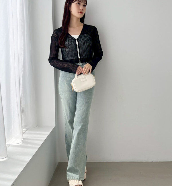  「ホック付きシアーカーデ」|ニット・セーター|