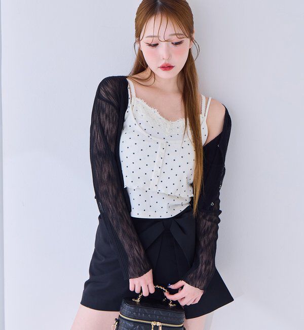  「ホック付きシアーカーデ」|ニット・セーター|