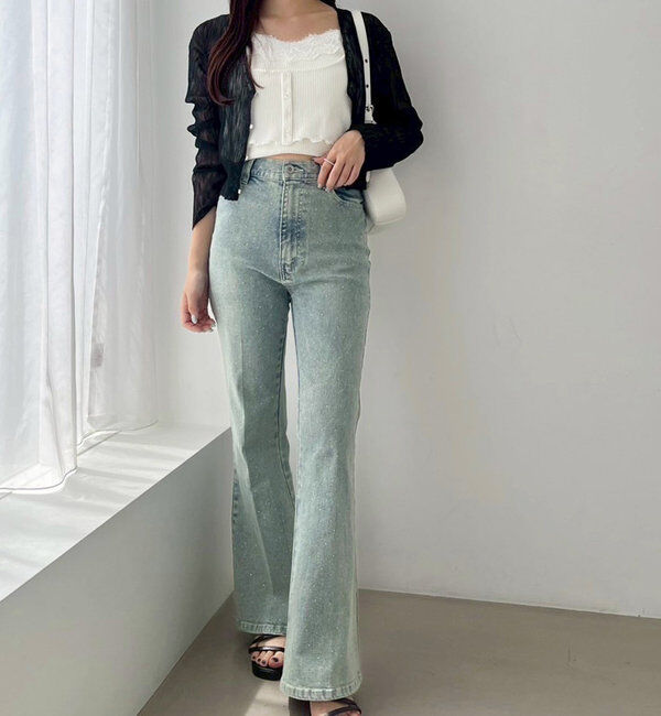  「ホック付きシアーカーデ」|ニット・セーター|