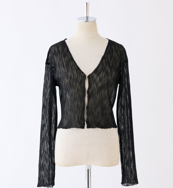  「ホック付きシアーカーデ」|ニット・セーター|