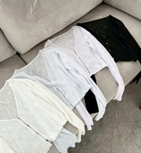  「ホック付きシアーカーデ」|ニット・セーター|