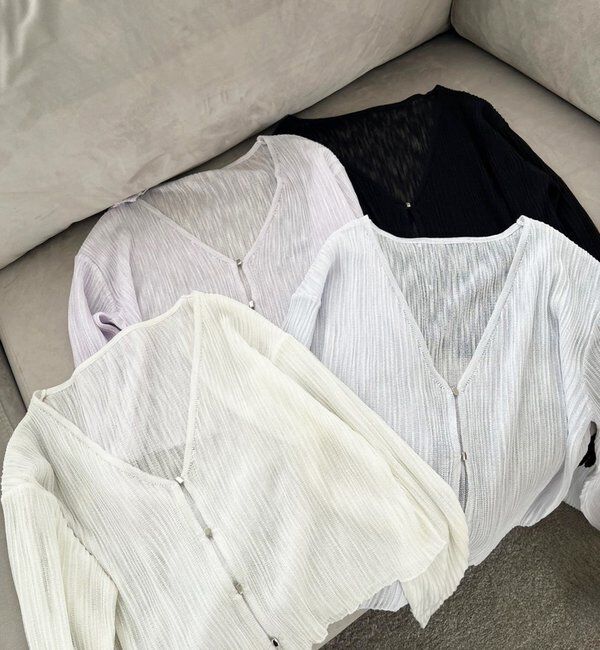  「ホック付きシアーカーデ」|ニット・セーター|