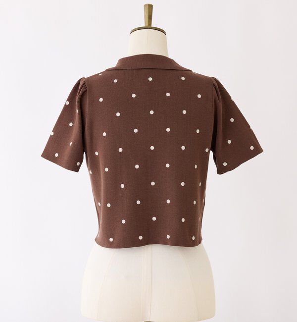  「レースアップポロドットニット」|ニット・セーター|