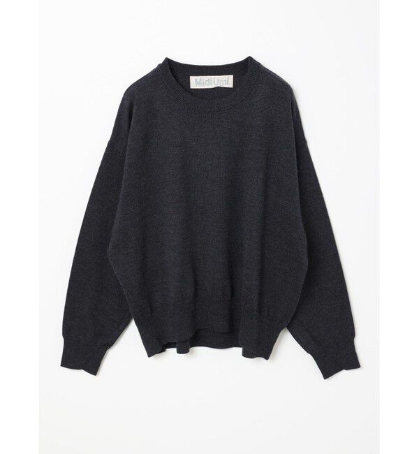 MidiUmi「MidiUmi クルーネックショートプルオーバー」|ニット・セーター|チャコールグレー