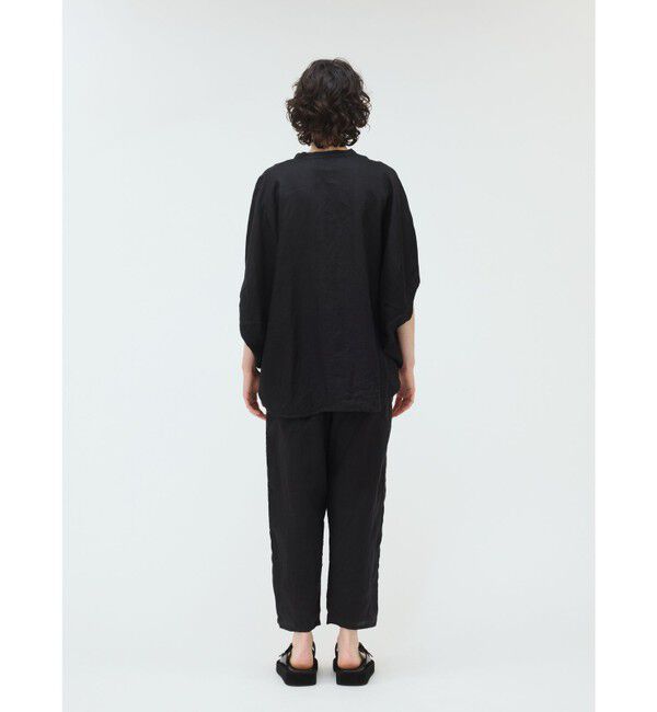 mizuiro ind「mizuiro ind リネンスタンドカラーコクーンシャツ」|シャツ・ブラウス|