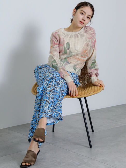 Te chichi「【Atelier Bloom】フラワープリントイージーパンツ」|その他|