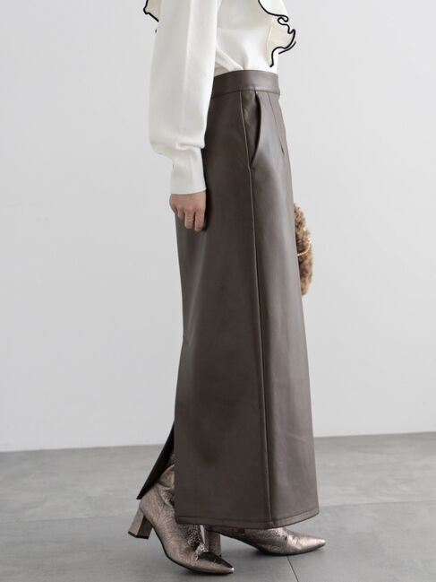 Te chichi「エコレザーロングナロースカート」|スカート|