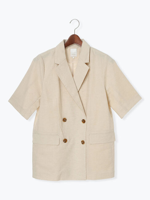 Te chichi「リネンブレンドハーフスリーブジャケット（セットアップ可）《2025summer catalog item》」|その他|