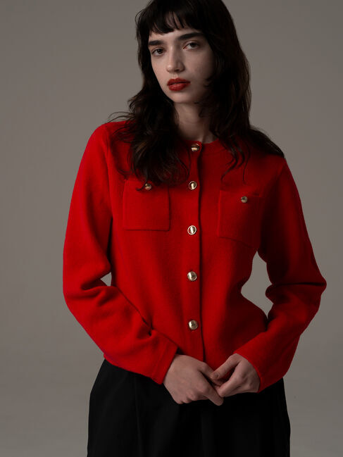 Te chichi「【R by Te chichi】ポケット付きミラノリブカーディガン《2025winter catalog item》」|カーディガン|