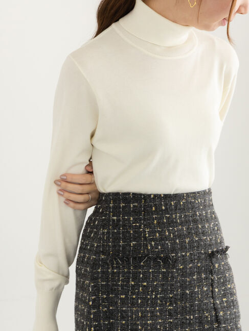 Te chichi「【宮本茉由着用】タートルネックプルオーバー《2025winter catalog item》」|ニット・セーター|オフホワイト