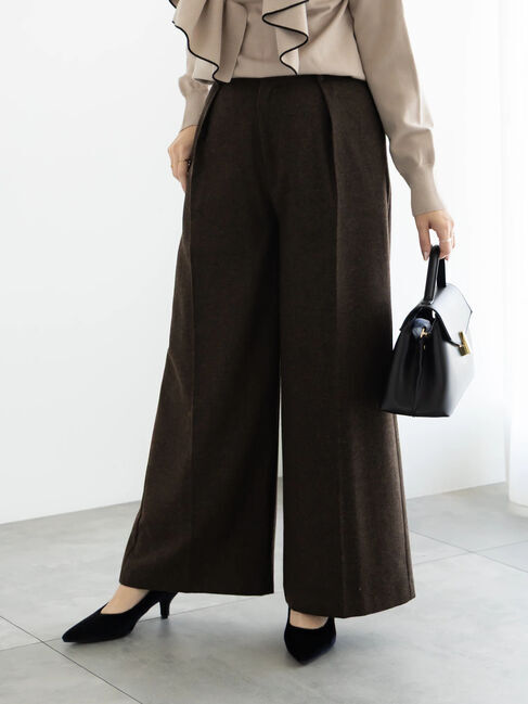Te chichi「【宮本茉由着用】ツイードワイドパンツ」|その他|ブラウン