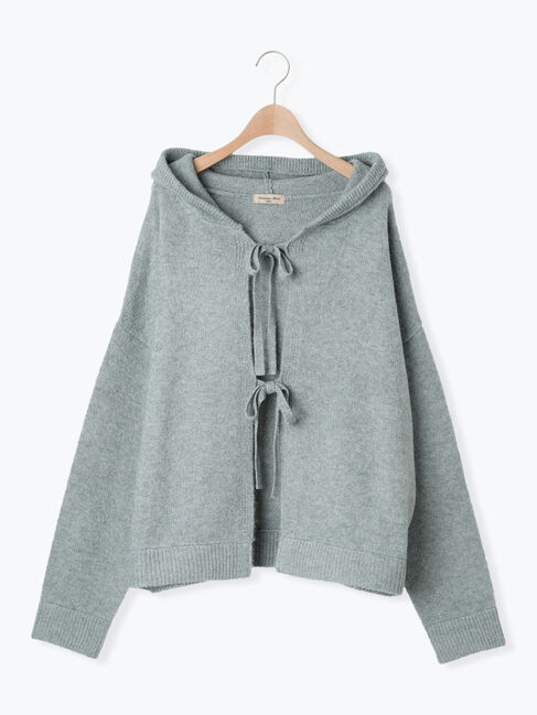 Samansa Mos2「フード付リボンカーディガン」|カーディガン|