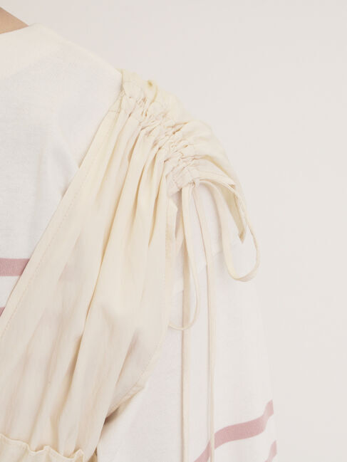 Samansa Mos2「前後2WAYシャーリングリボンベスト」|ダウンベスト・ベスト|