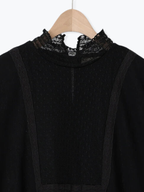 Samansa Mos2「【S/Mサイズ】ドットチュールスクエア貼りワンピース」|ワンピース|