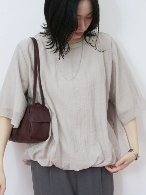 Samansa Mos2 blue「裾バルーンTシャツ」|Tシャツ・カットソー|