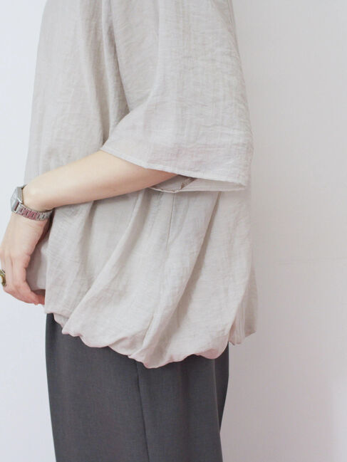 Samansa Mos2 blue「裾バルーンTシャツ」|Tシャツ・カットソー|