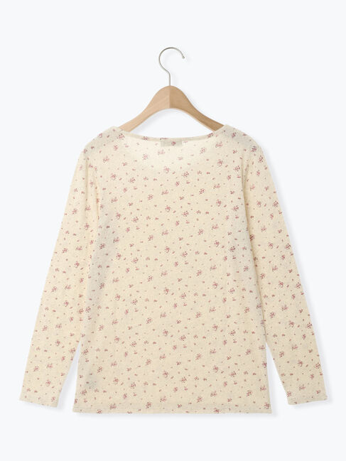 Samansa Mos2「【吸湿発熱】ベア天花柄クルーネック」|Tシャツ・カットソー|