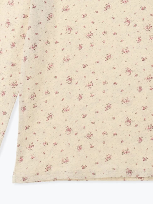 Samansa Mos2「【吸湿発熱】ベア天花柄クルーネック」|Tシャツ・カットソー|