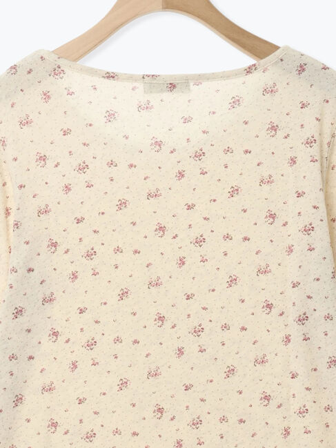 Samansa Mos2「【吸湿発熱】ベア天花柄クルーネック」|Tシャツ・カットソー|