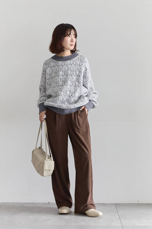 Samansa Mos2 blue「カットコールパンツ」|その他|