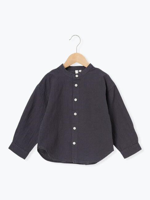 Samansa Mos2 Lagom「バンドカラーシャツ」|シャツ・ブラウス|チャコールグレー