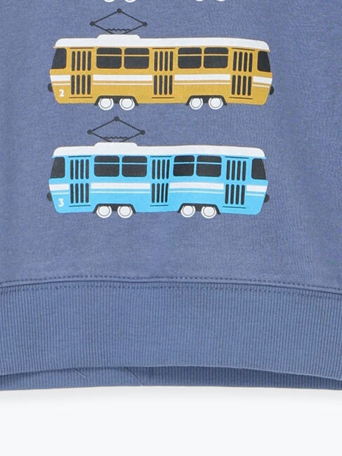 Samansa Mos2 Lagom「電車プリント裏起毛トレーナー」|Tシャツ・カットソー|