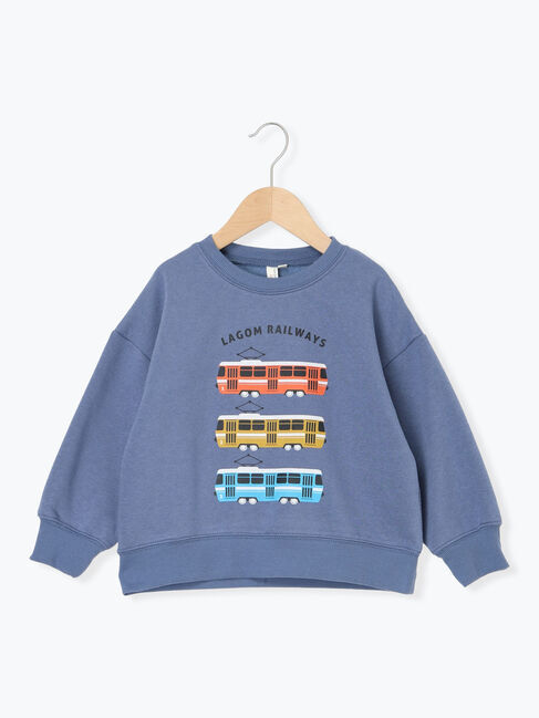 Samansa Mos2 Lagom「電車プリント裏起毛トレーナー」|Tシャツ・カットソー|