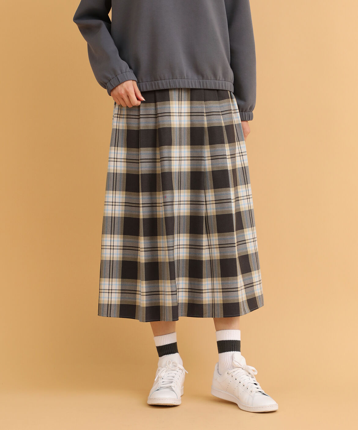 DAY by DAY it&rsquo;s international「サイドギャザータックチェックスカート」|フレア|チャコールグ 3